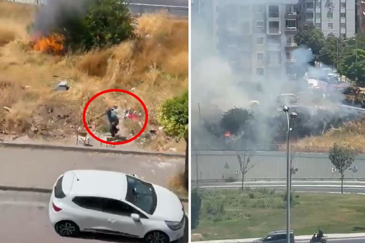 İstanbul Avcılar'da bir adam otluk alanı yakıp kaçtı